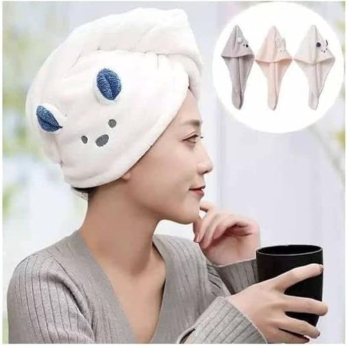 Generic Microfiber Hair Towel, Hair Turbans for Wet Hair, Curly Hair, Hair Drying Towel, Rabbit Ears Super Absorbent Towel Assorted Colors - Image 3